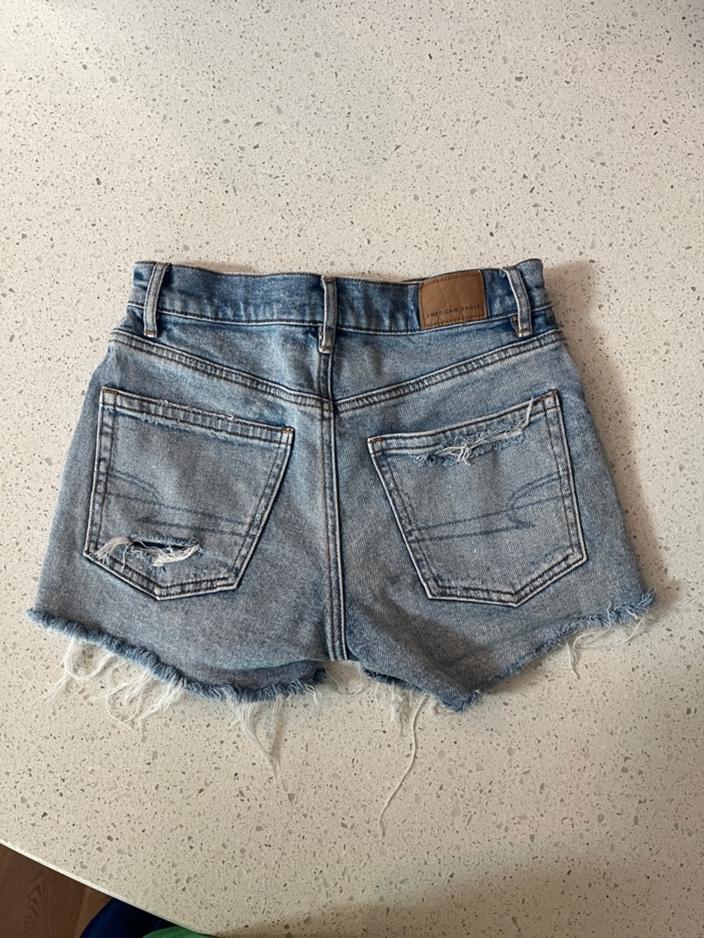 American Eagle Outfitters Light Blue Distressed Cutoff Denim Shorts - Picture 4 of 5